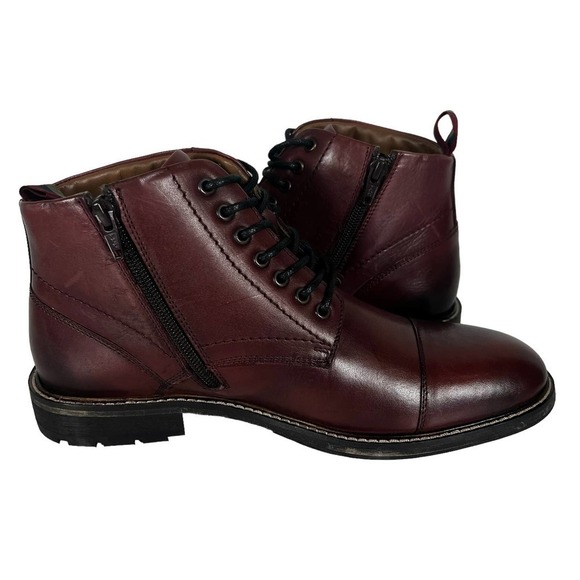 THOMAS & VINE BARTON CAP TOE ANKLE BOOTS IN OXBLOOD NWOT MEN'S SIZE 8 - Picture 9 of 13